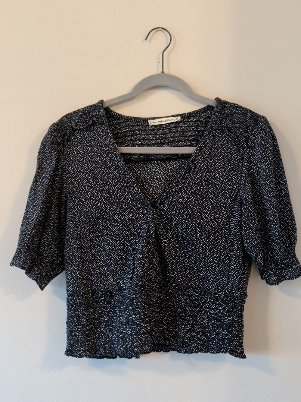 Abercrombie & Fitch Black Top with White Dot Print